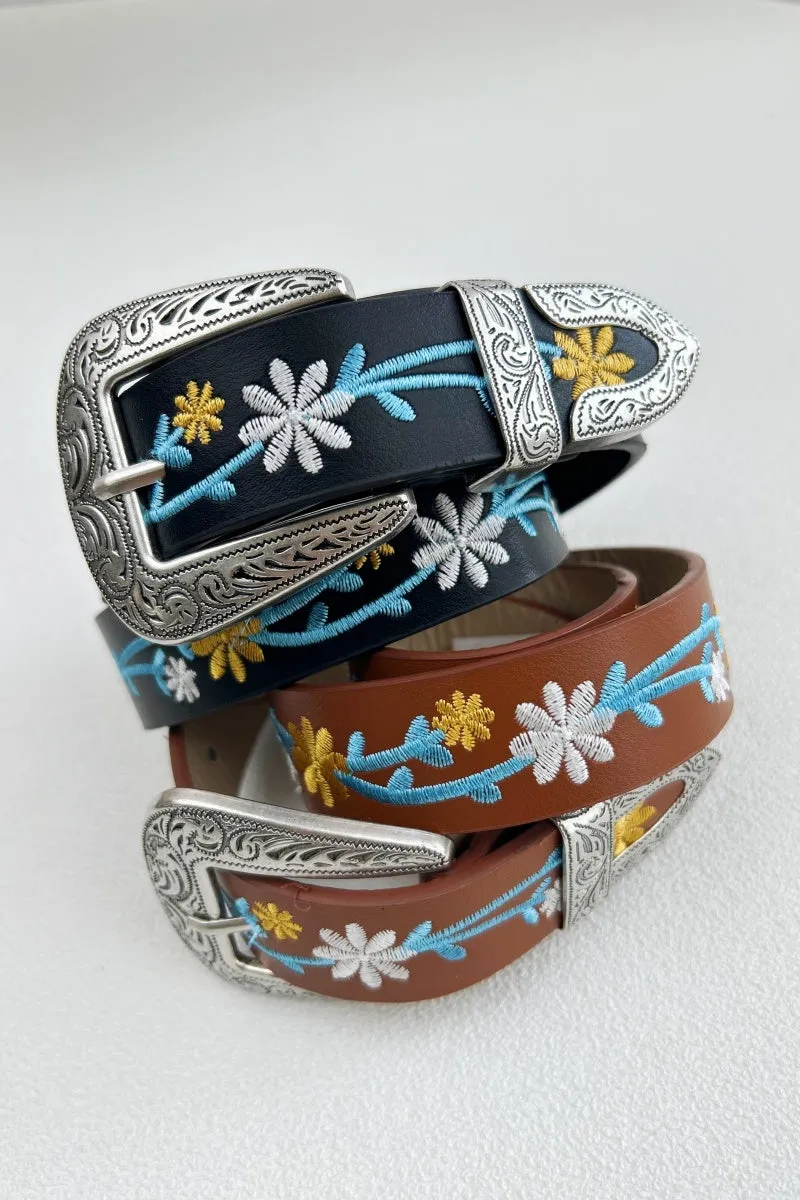 Vintage Garden: Retro Flower Embroidery Decorative Waist Belt sold by Leto Collection product image thumbnail 3