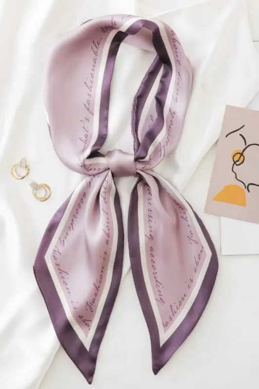 Words to Wear: Fashion Quote Print Satin Silky Scarf made by Leto Collection