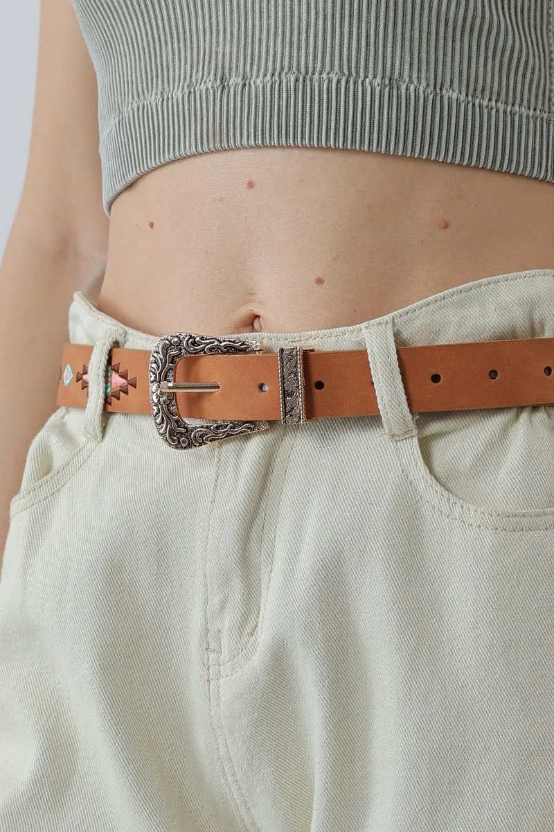 Wanderlust: Vintage Boho Ethnic Pattern Buckle Belt sold by Leto Collection