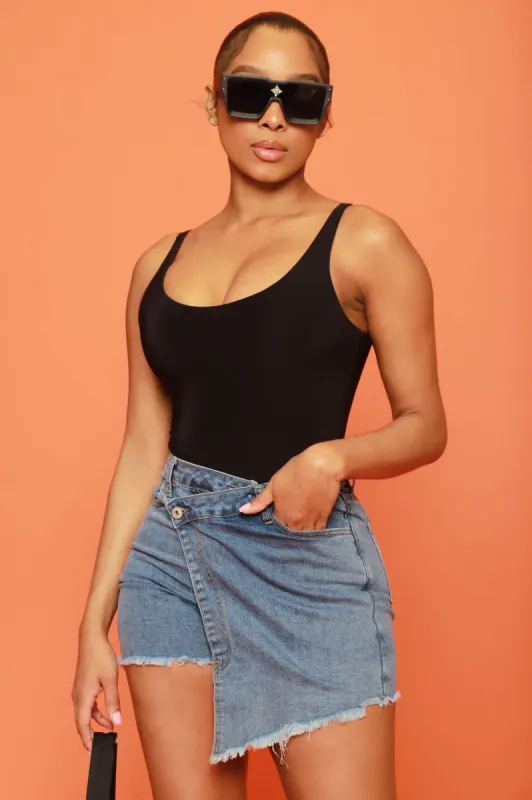 Invest Simple Shaping Tank Bodysuit - Black sold by Swankaposh