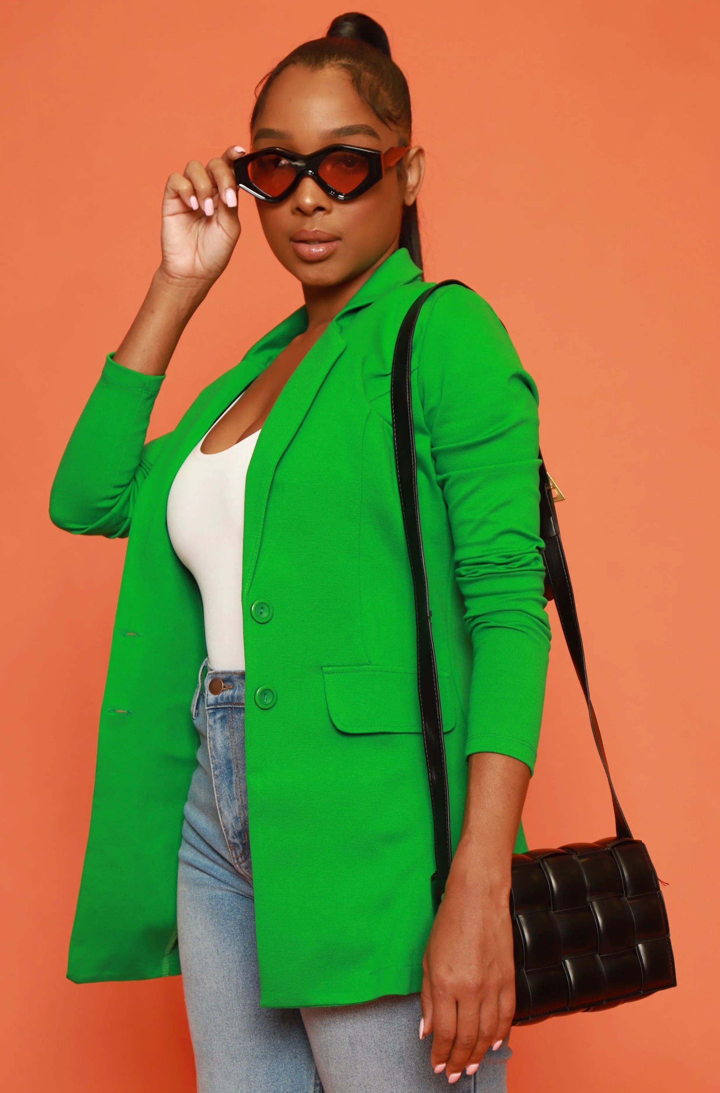 Boss Mood Button Up Blazer - Kelly Green sold by Swankaposh product image thumbnail 4