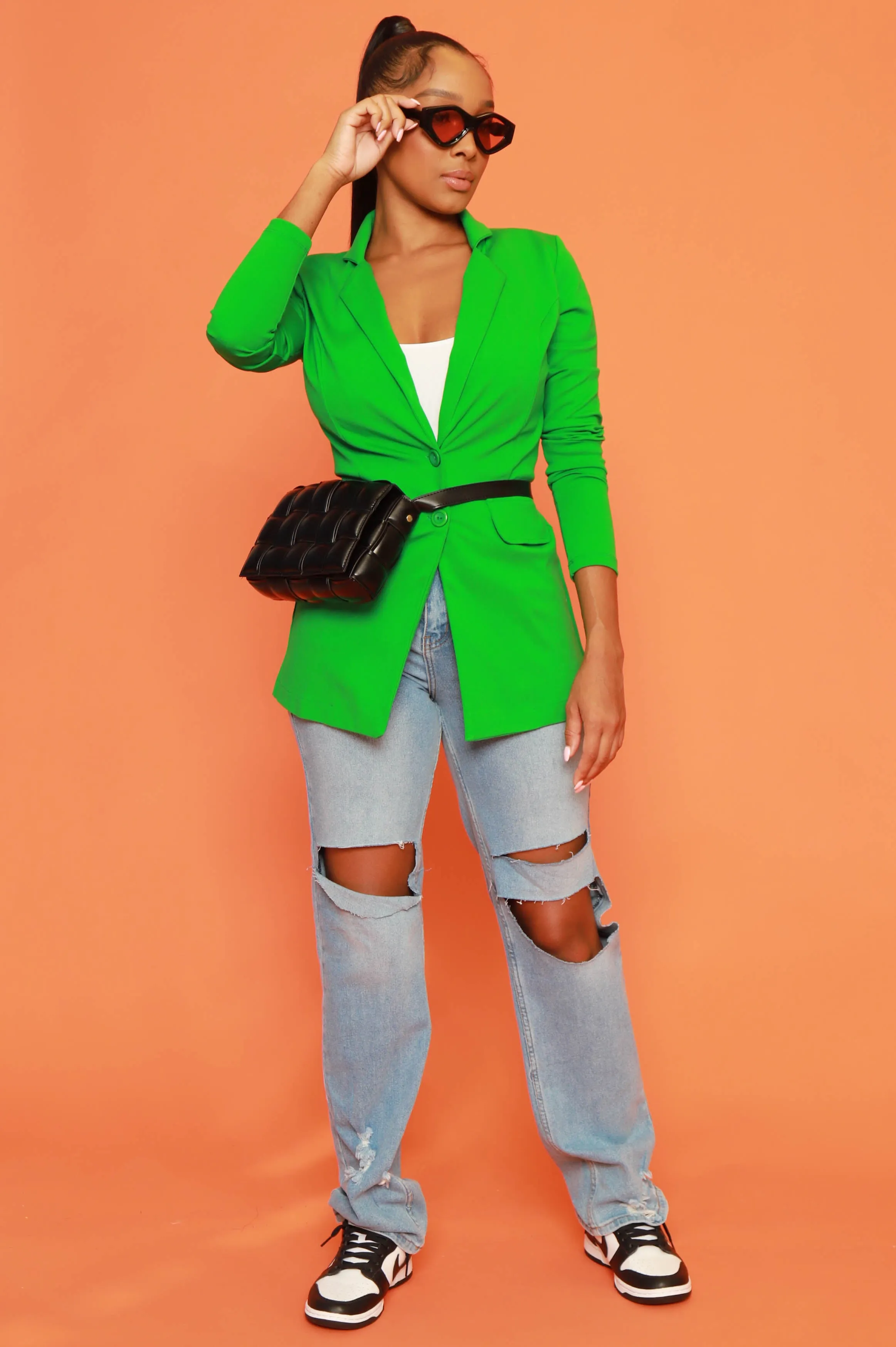 Boss Mood Button Up Blazer - Kelly Green sold by Swankaposh product image thumbnail 5