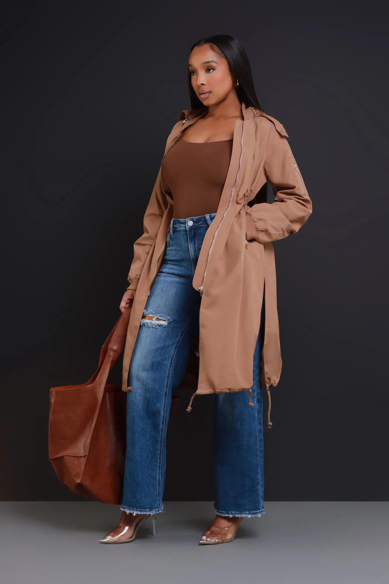 Not Your Average Bomber Parka - Mocha sold by Swankaposh product image thumbnail 5