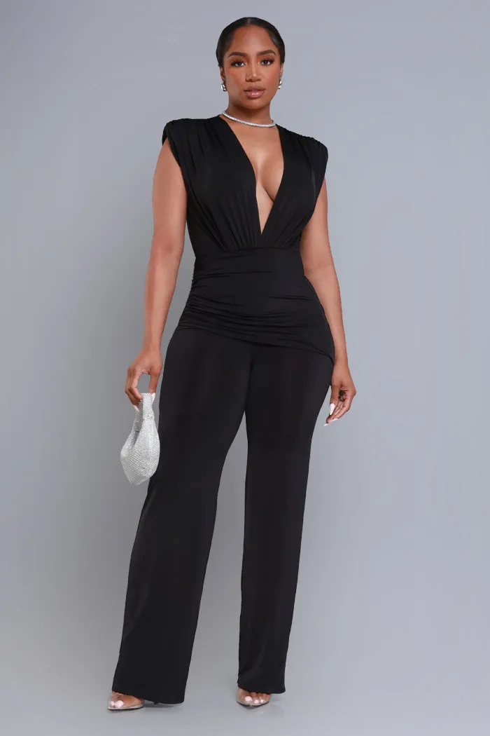 Revamp Sleeveless Wrap Jumpsuit - Black sold by Swankaposh