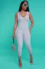 Yours Truly Sleeveless Ribbed Jumpsuit - Gray sold by Swankaposh