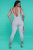 Yours Truly Sleeveless Ribbed Jumpsuit - Gray sold by Swankaposh