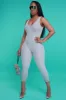 Yours Truly Sleeveless Ribbed Jumpsuit - Gray sold by Swankaposh