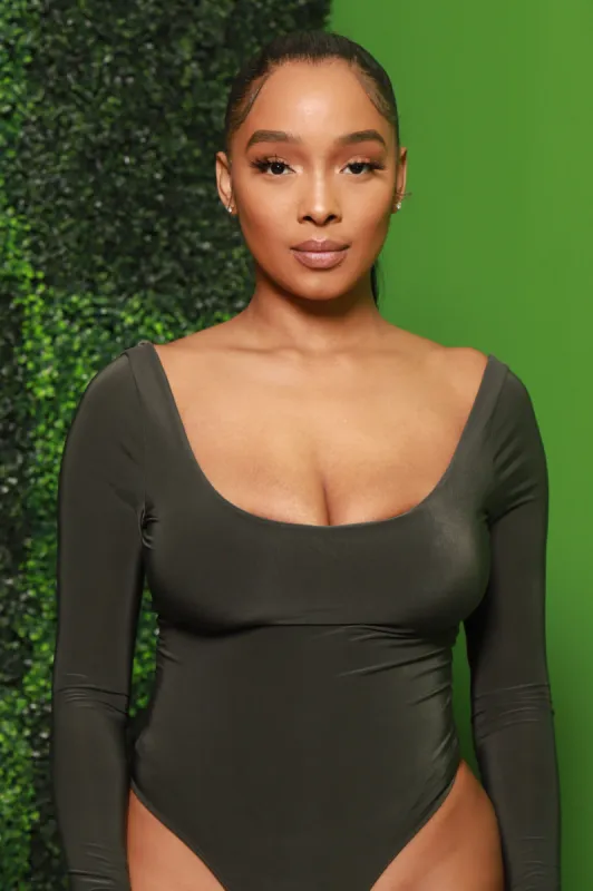 Lodge Simple Full Shaping Bodysuit - Olive sold by Swankaposh