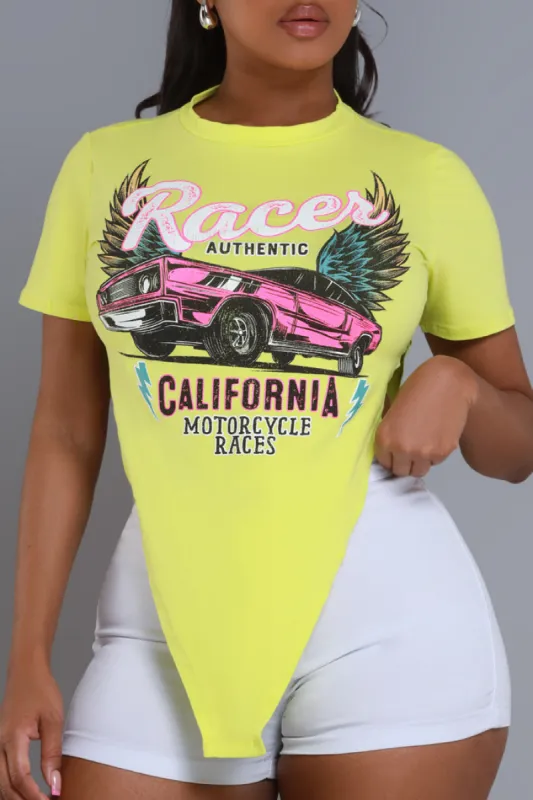 Shift Gears Cropped Graphic T-Shirt - Green sold by Swankaposh