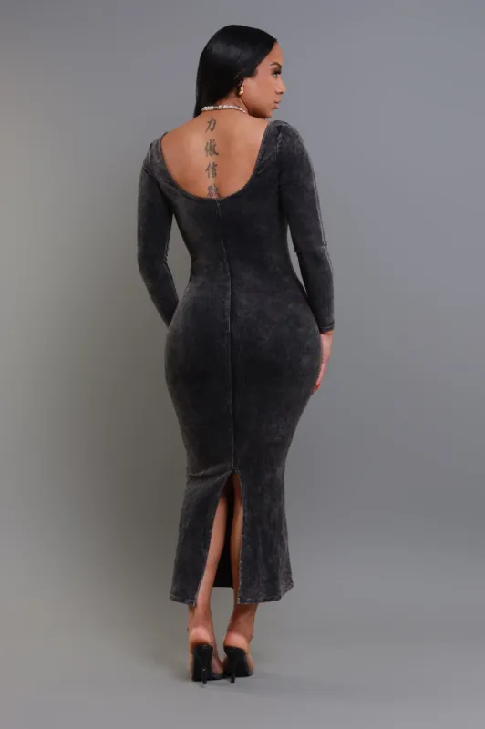 Keep It In Cellulite Deleter Open Back Midi Dress - Black sold by Swankaposh