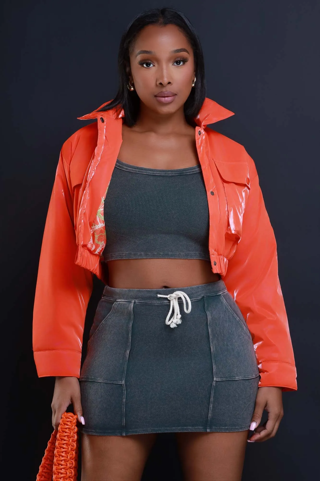 Mean It Cropped Skirt Set - Army Green sold by Swankaposh product image thumbnail 5