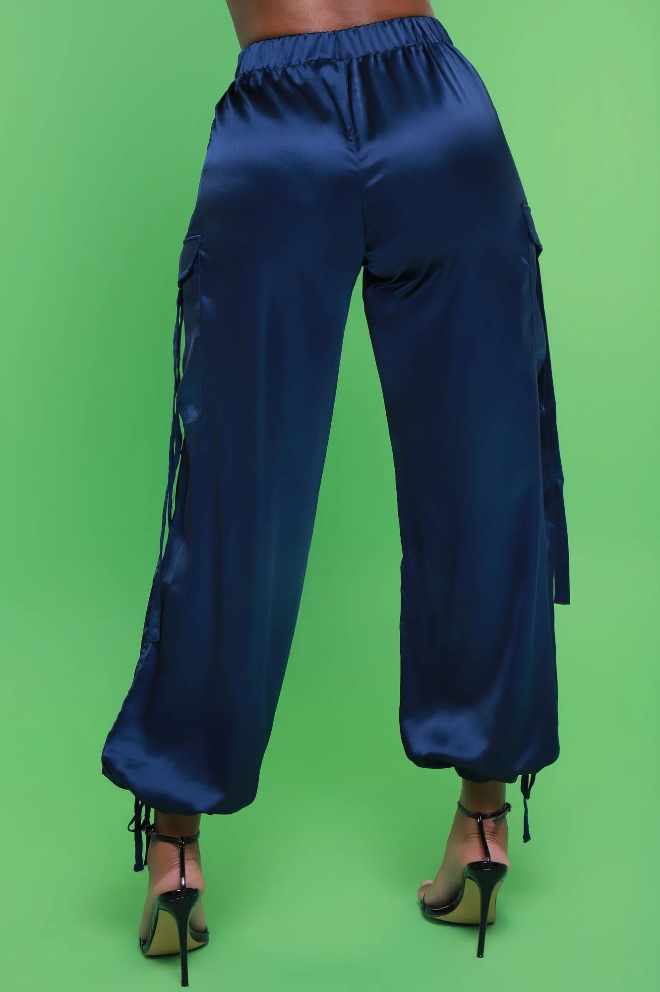 Early Access Satin Cargo Pants - Blue sold by Swankaposh product image thumbnail 5