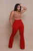Super Swank High Rise Flare Stretchy Jeans - Burgundy sold by Swankaposh