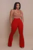 Super Swank High Rise Flare Stretchy Jeans - Burgundy sold by Swankaposh