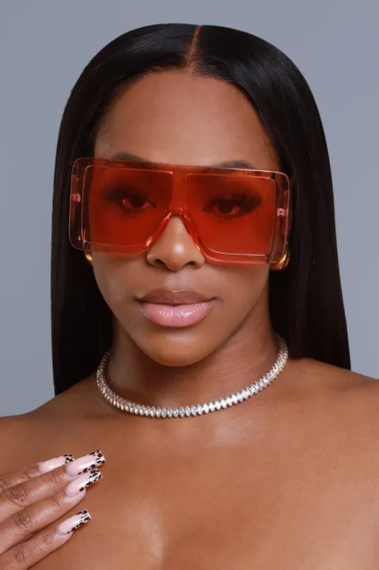 Blindspot Oversized Square Sunglasses - Orange Sorbet sold by Swankaposh