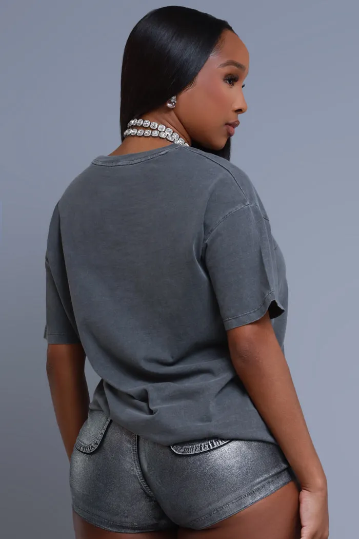 Give Me Space Oversized Graphic T-Shirt - Grey sold by Swankaposh product image thumbnail 3