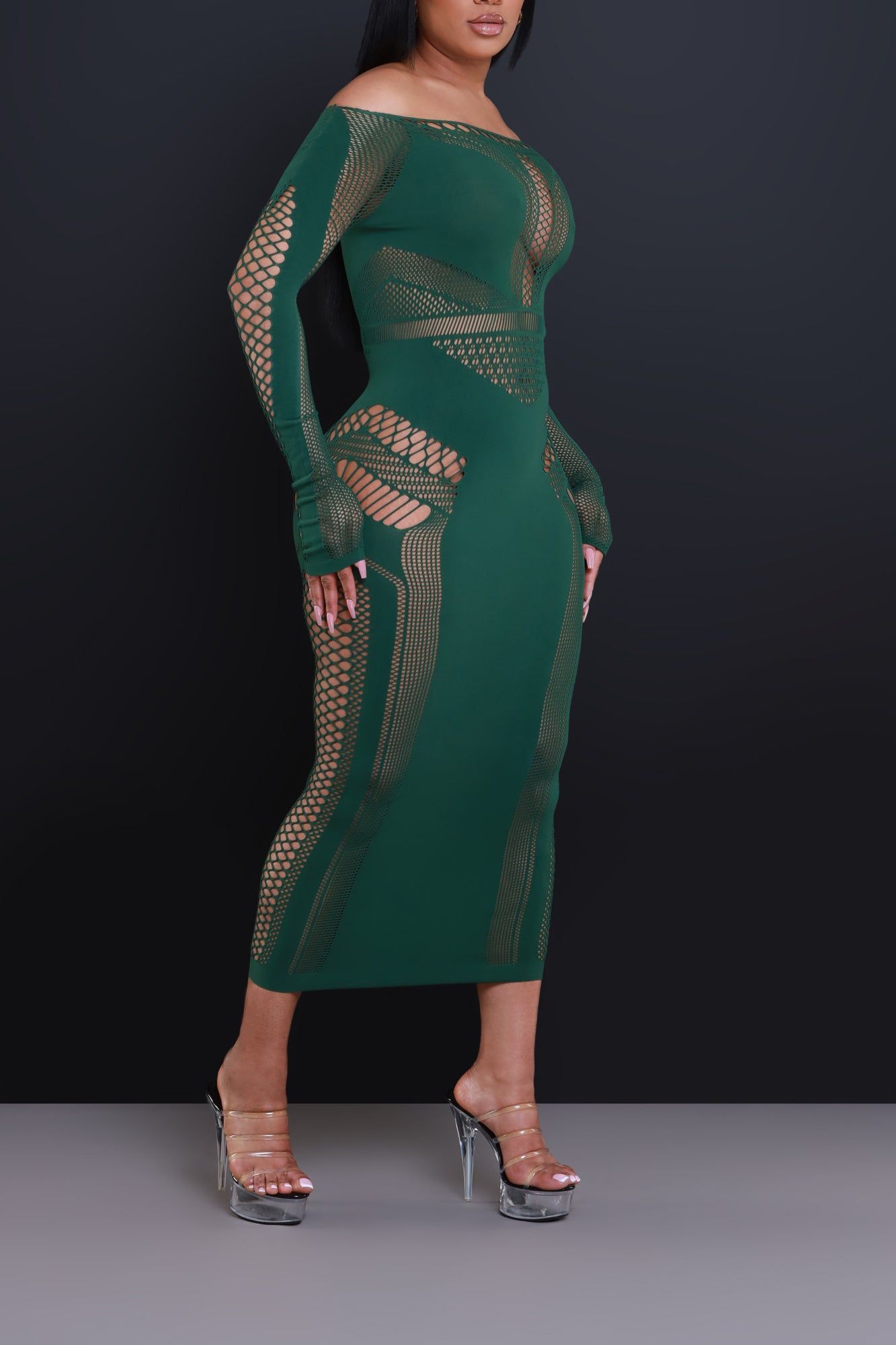 Baby Girl Laser Cut Seamless Maxi Dress - Green sold by Swankaposh product image thumbnail 3