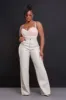 Offline Faux Leather Bootcut Pants - Cream sold by Swankaposh