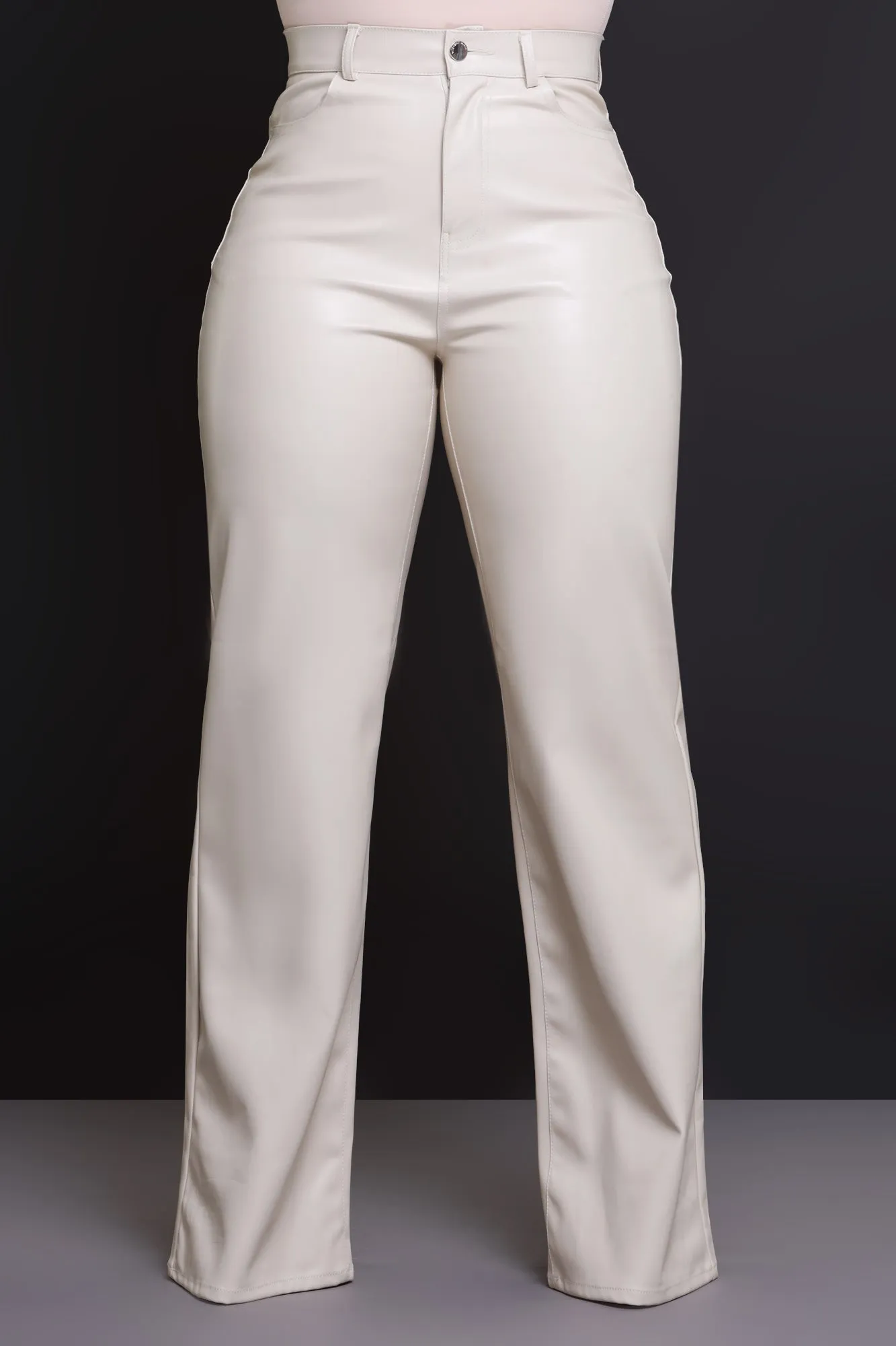Offline Faux Leather Bootcut Pants - Cream sold by Swankaposh product image thumbnail 2