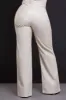 Offline Faux Leather Bootcut Pants - Cream sold by Swankaposh