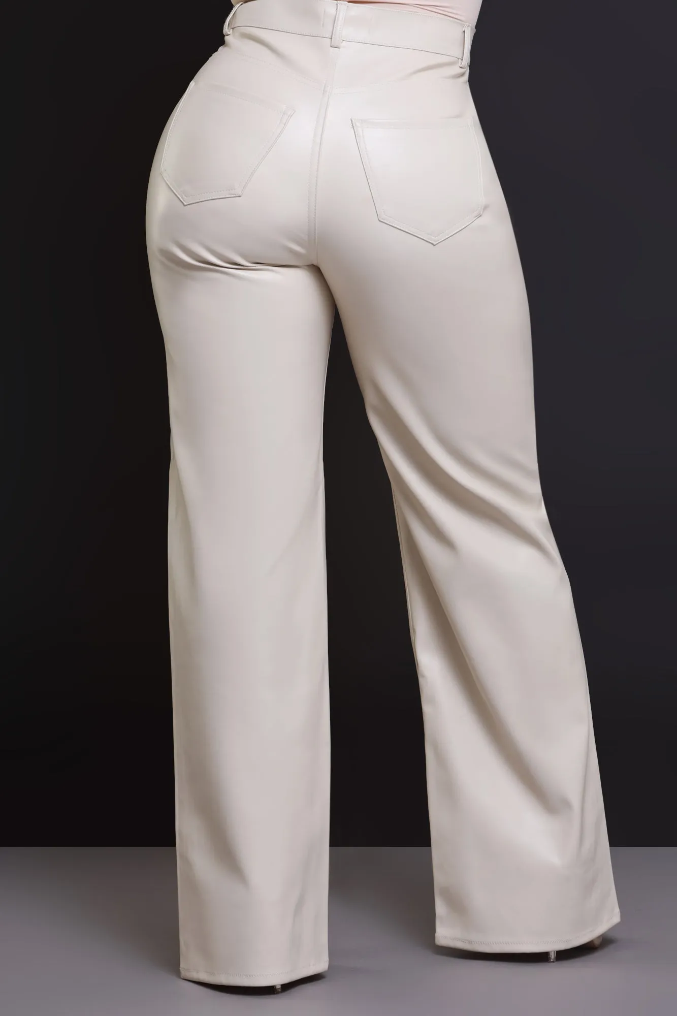 Offline Faux Leather Bootcut Pants - Cream sold by Swankaposh product image thumbnail 5