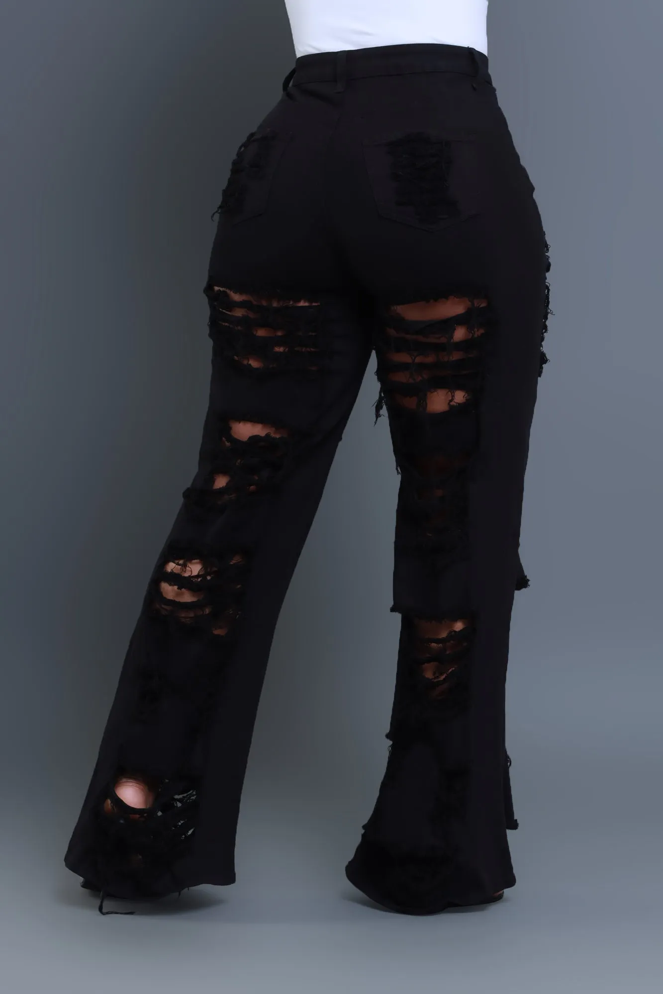 In Too Deep Ultra Distressed Bootcut Jeans - Black sold by Swankaposh product image thumbnail 3