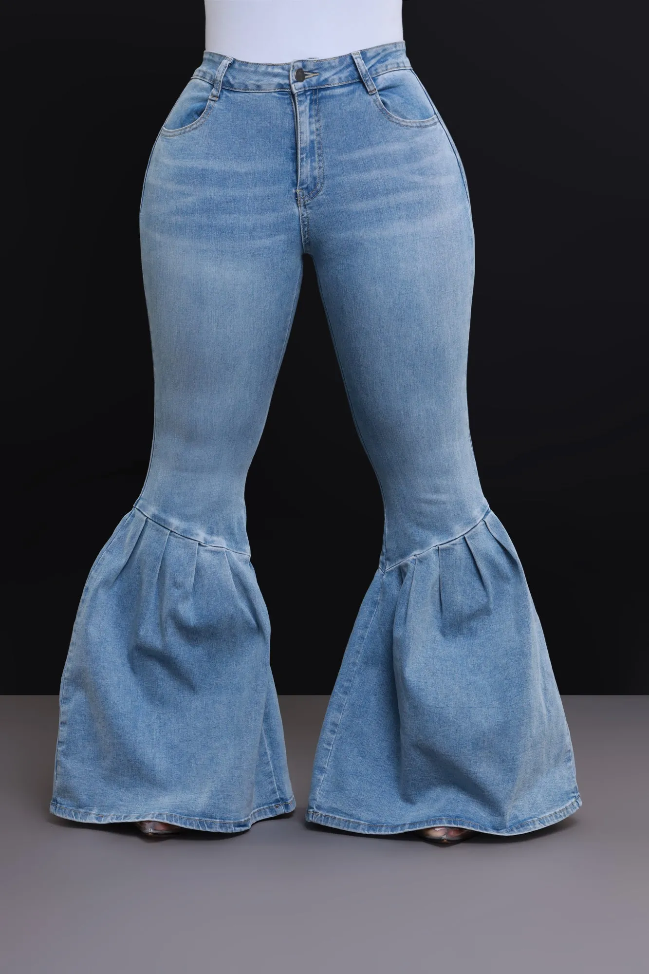 Sweet As Honey High Rise Bell Bottom Jeans - Light Wash sold by Swankaposh product image thumbnail 4