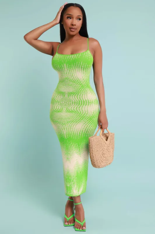 Rent Free Sleeveless Maxi Dress - Green/Stone sold by Swankaposh