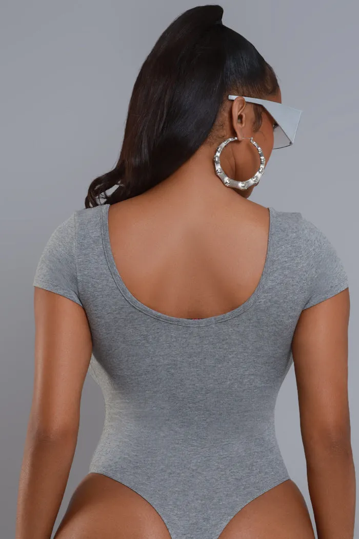 Get Going Scoop Neck Bodysuit - Grey sold by Swankaposh product image thumbnail 3