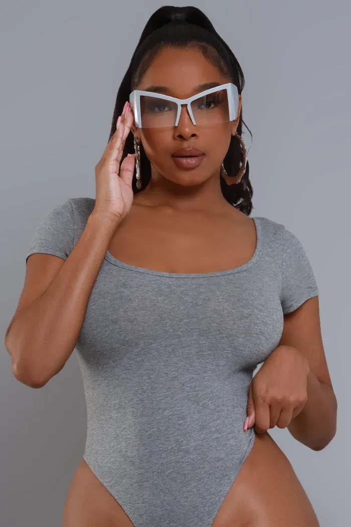 Get Going Scoop Neck Bodysuit - Grey sold by Swankaposh product image thumbnail 5