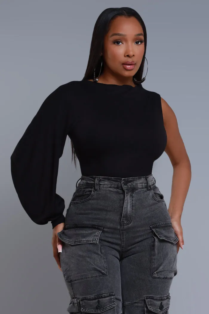 Get It All One Shoulder Top - Black sold by Swankaposh