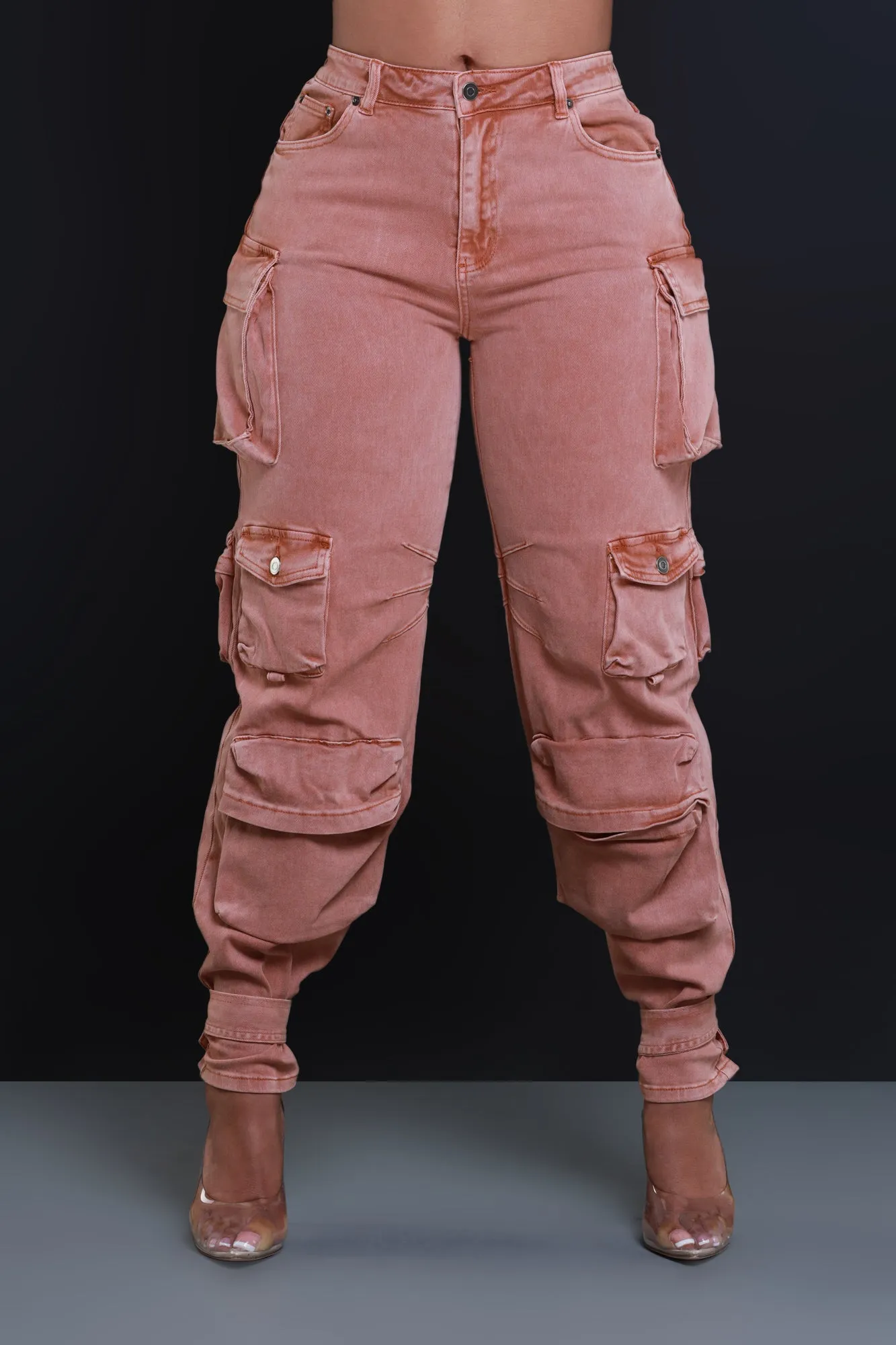 Fight Fire Denim Cargo Pants - Brick sold by Swankaposh