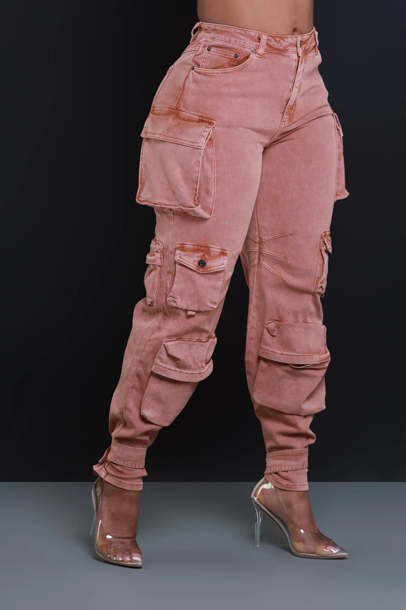 Fight Fire Denim Cargo Pants - Brick sold by Swankaposh product image thumbnail 4