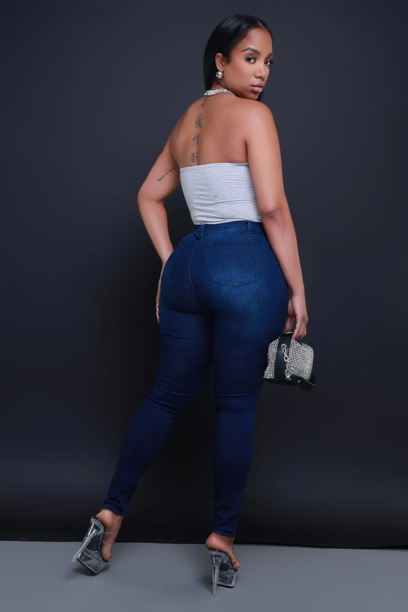 $15.99 Story High Waist Super Stretch Jeans - Medium Wash sold by Swankaposh product image thumbnail 4