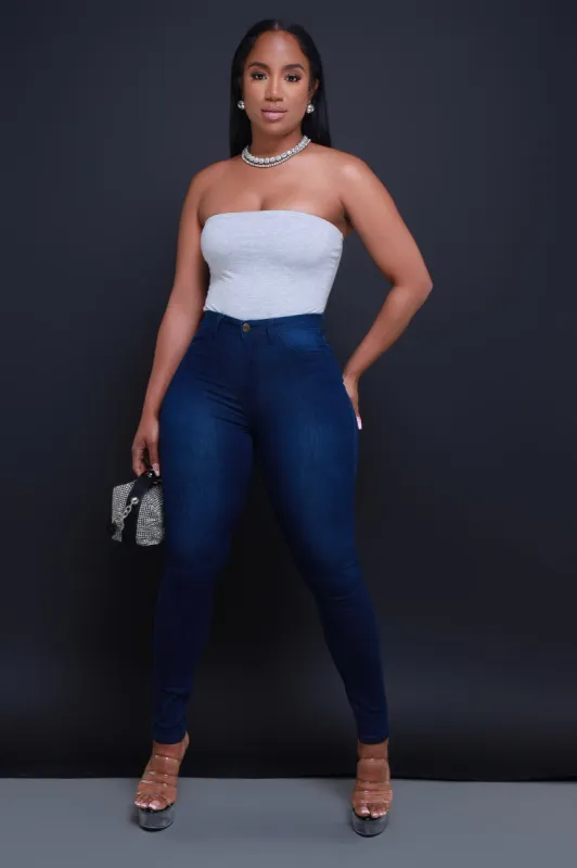 $15.99 Story High Waist Super Stretch Jeans - Medium Wash sold by Swankaposh