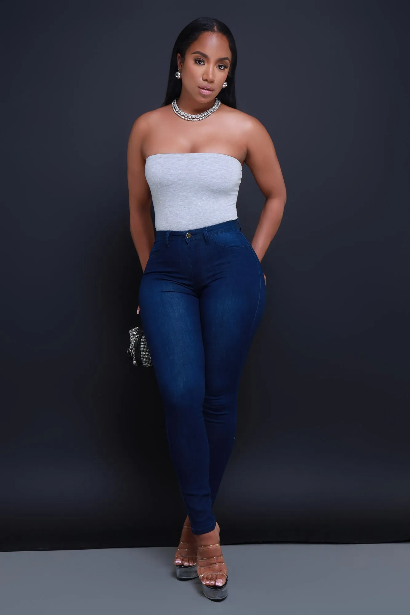 $15.99 Story High Waist Super Stretch Jeans - Medium Wash sold by Swankaposh product image thumbnail 3