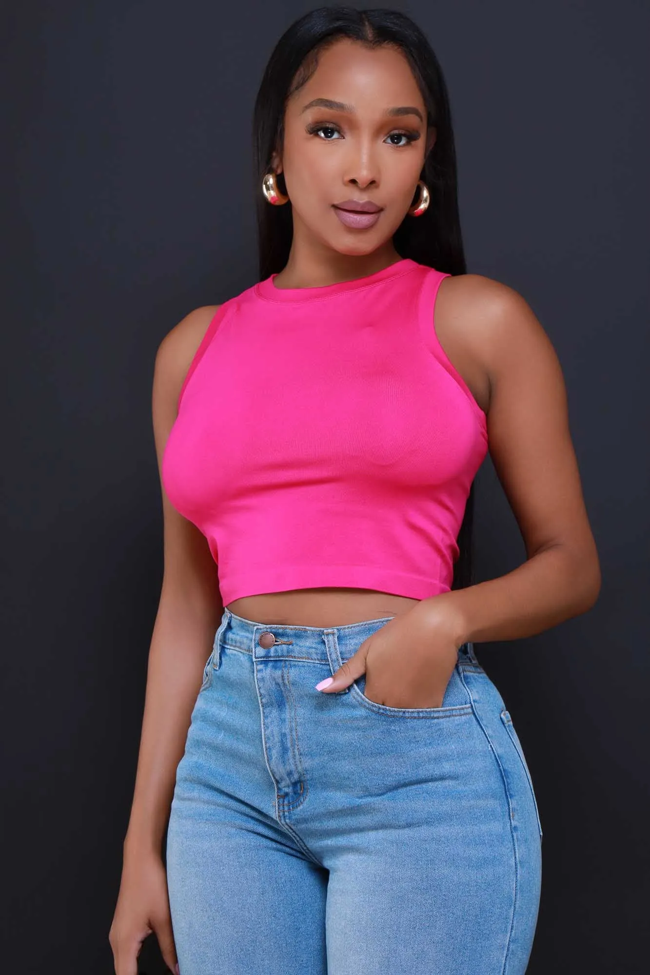 Re-Entry Sleeveless Crop Top - Pink sold by Swankaposh product image thumbnail 5