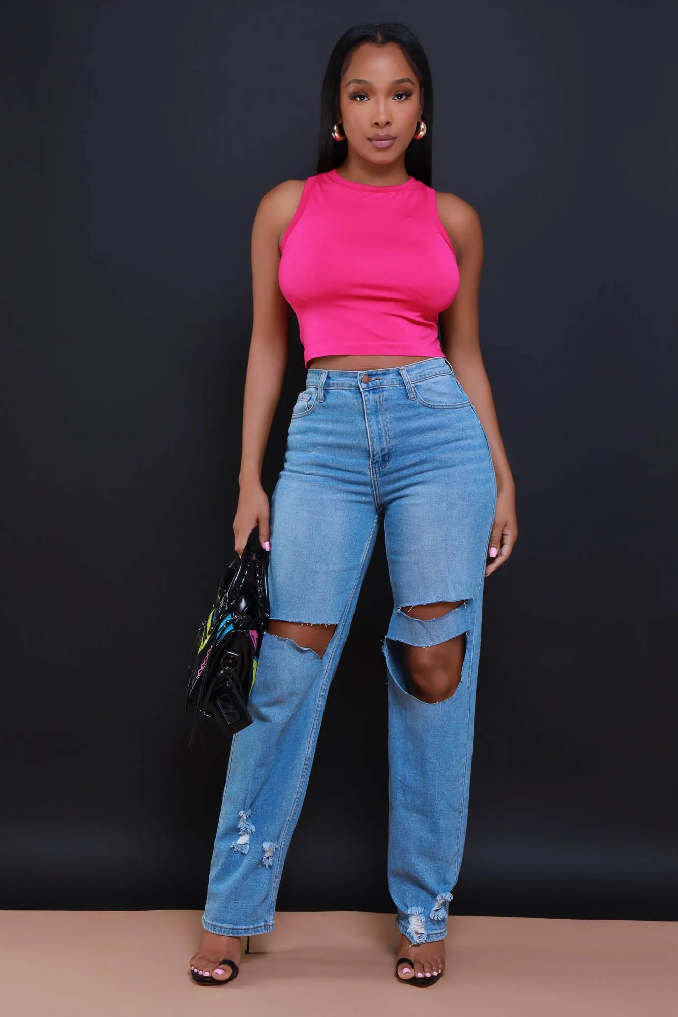 Re-Entry Sleeveless Crop Top - Pink sold by Swankaposh product image thumbnail 2