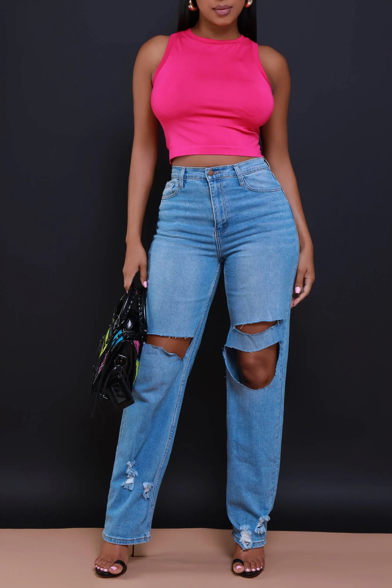 Re-Entry Sleeveless Crop Top - Pink sold by Swankaposh product image thumbnail 4
