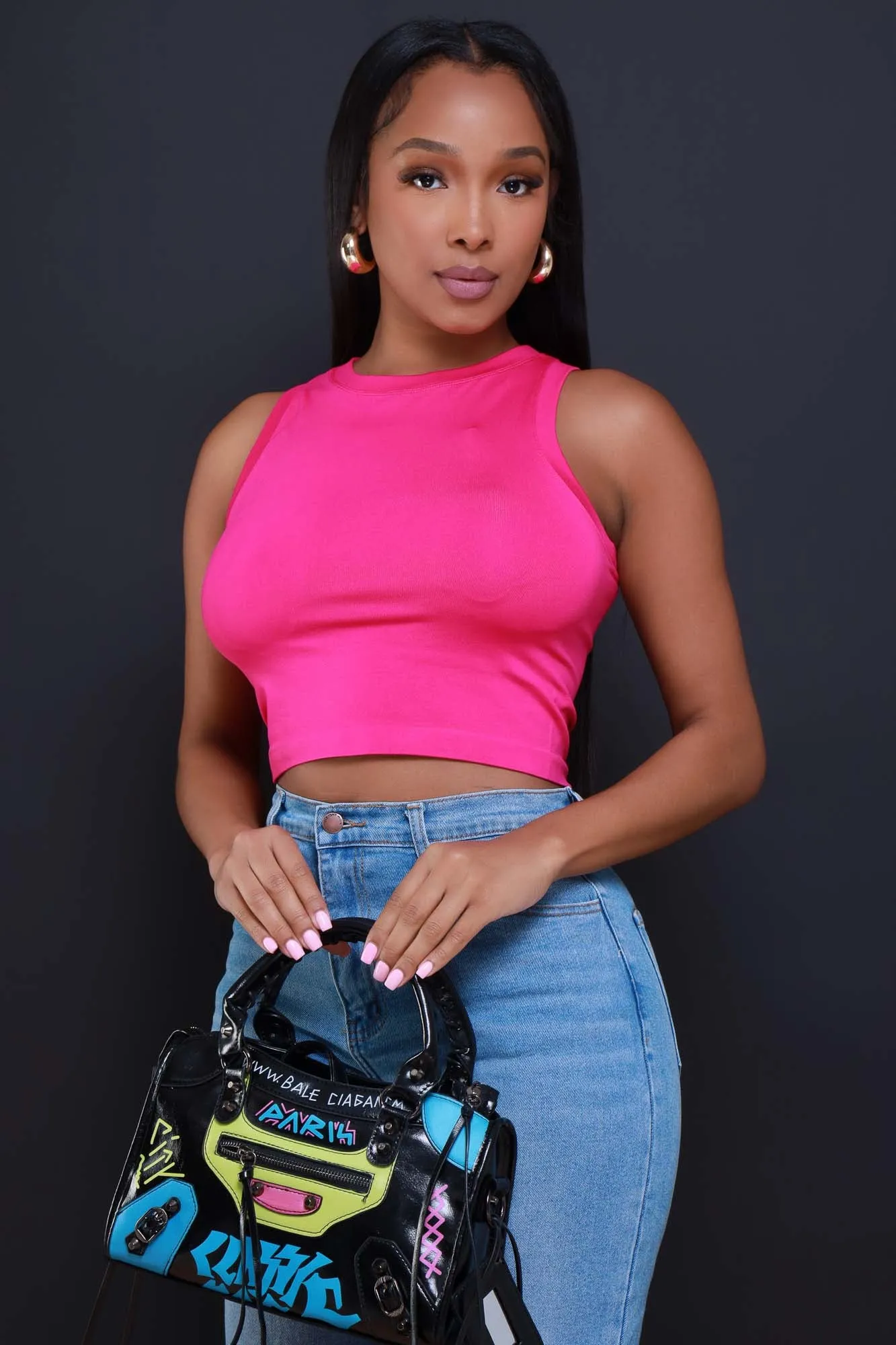 Re-Entry Sleeveless Crop Top - Pink sold by Swankaposh
