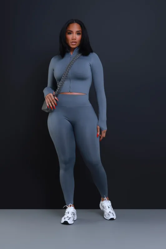 Squad Goals Cropped Legging Set - Grey sold by Swankaposh