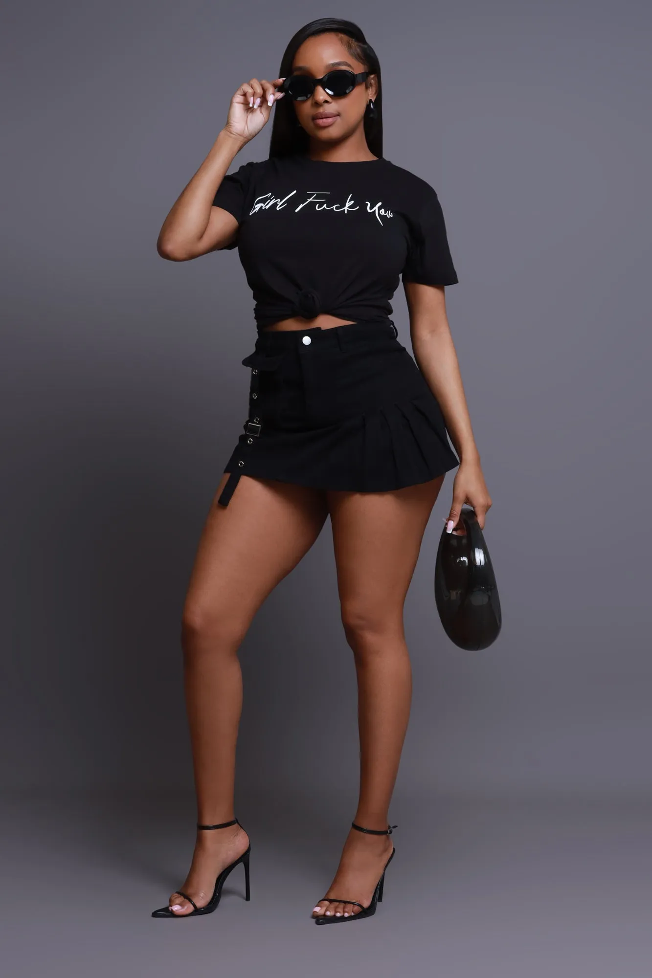 Girl F You Printed T-Shirt - Black/White sold by Swankaposh product image thumbnail 2