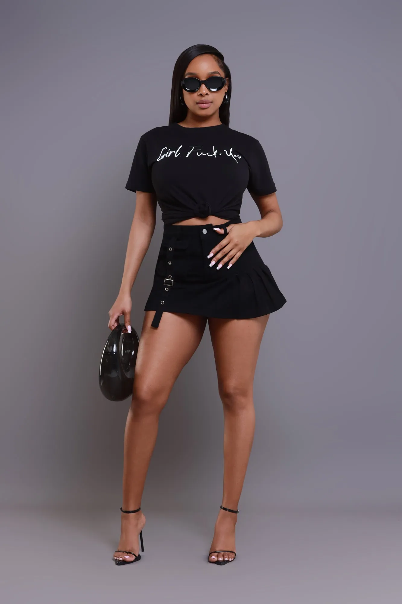 Girl F You Printed T-Shirt - Black/White sold by Swankaposh product image thumbnail 5