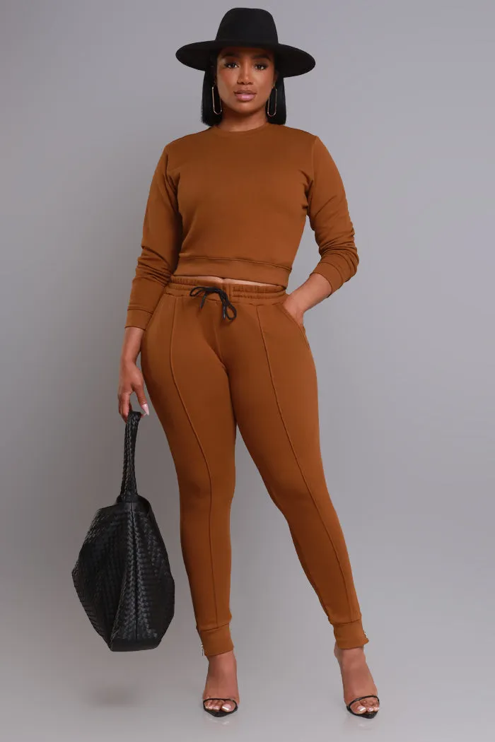 Brazil Lined Jogger Sweatsuit - Brown sold by Swankaposh product image thumbnail 3
