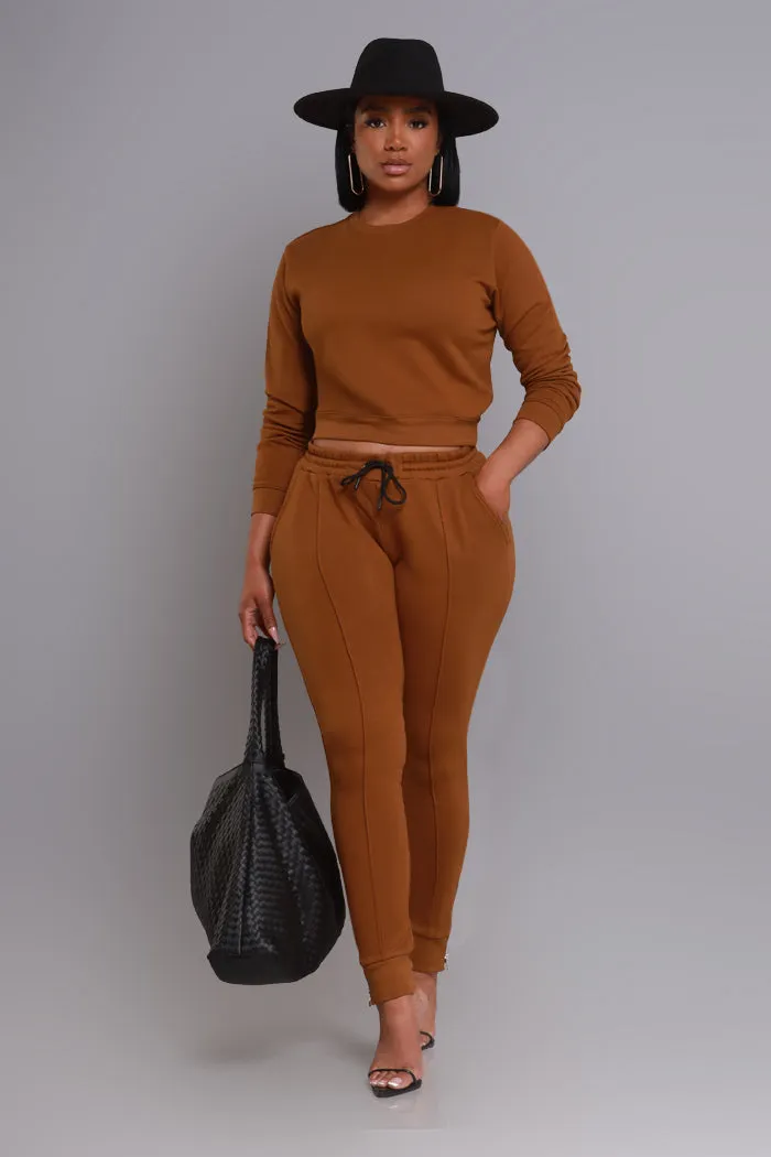 Brazil Lined Jogger Sweatsuit - Brown sold by Swankaposh product image thumbnail 5