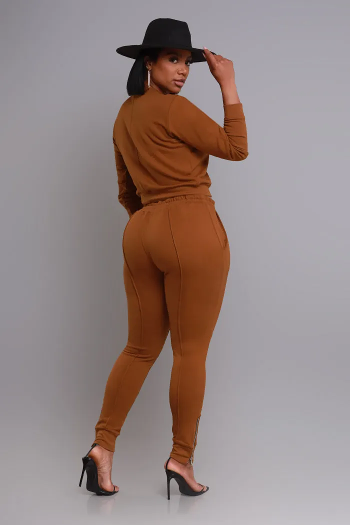 Brazil Lined Jogger Sweatsuit - Brown sold by Swankaposh product image thumbnail 2