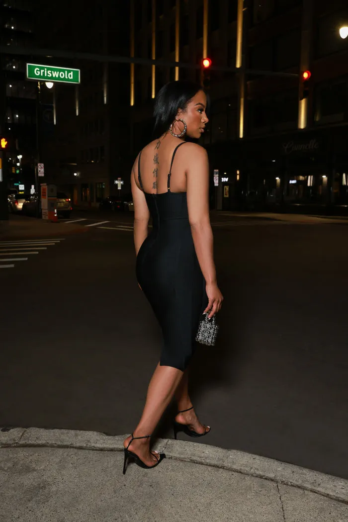 Lovestruck Mesh Bandage Midi Dress - Black sold by Swankaposh product image thumbnail 4