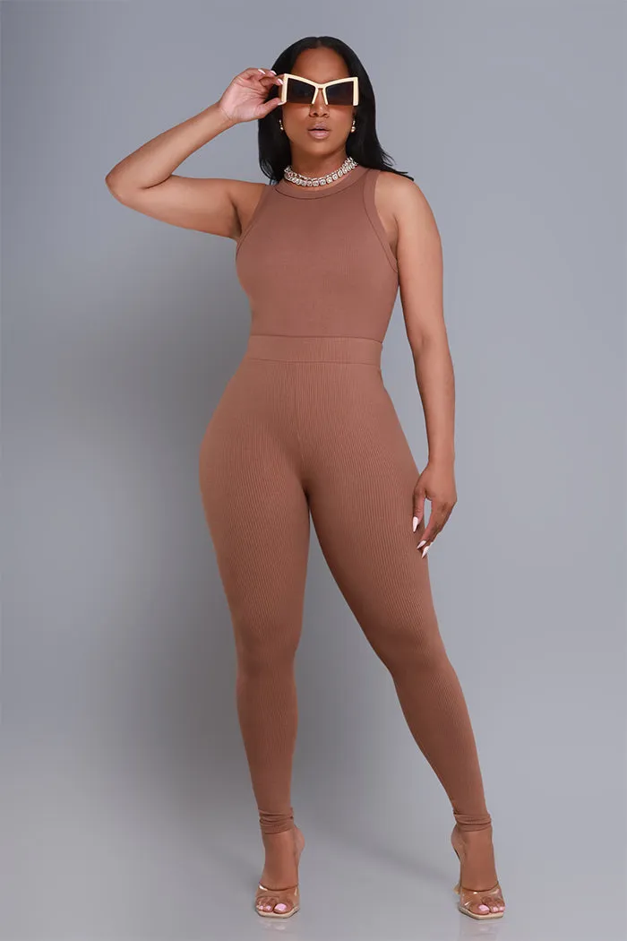 Break Down Cellulite Deleter Sleeveless Ribbed Bodysuit - Carob Brown sold by Swankaposh product image thumbnail 5