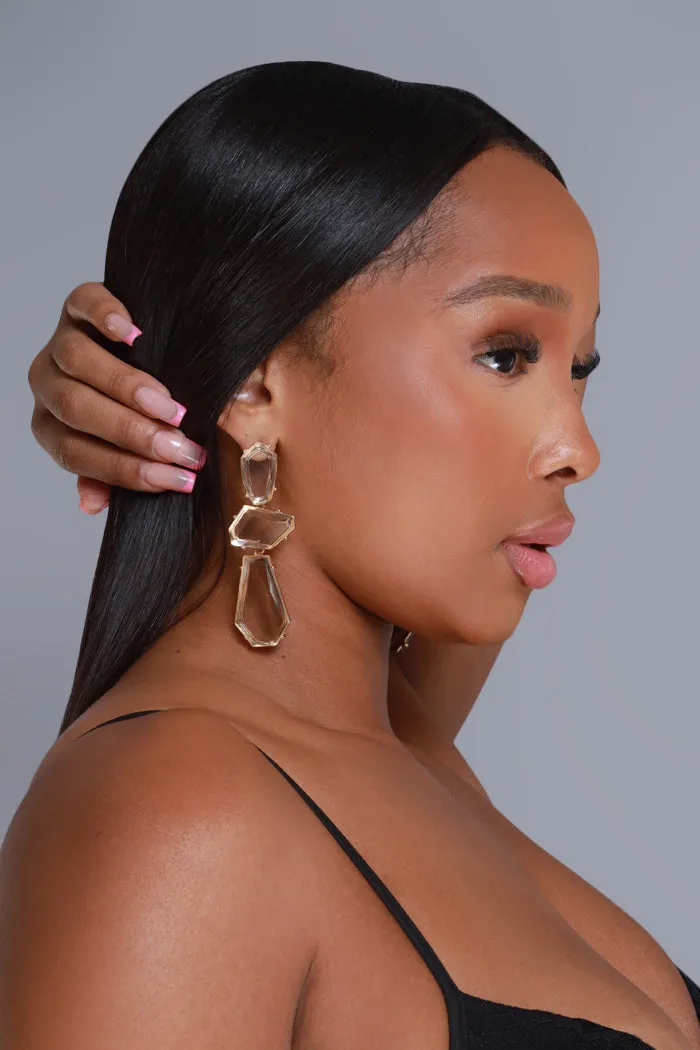 Calm Water Crystal Dangle Earrings - Gold sold by Swankaposh product image thumbnail 2