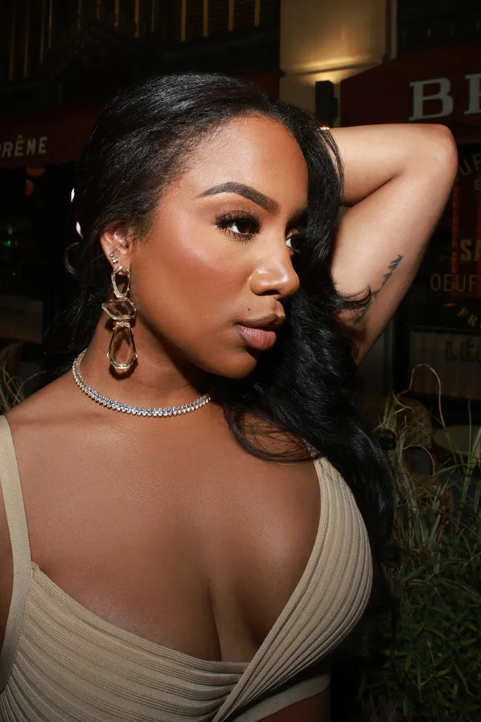 Calm Water Crystal Dangle Earrings - Gold sold by Swankaposh product image thumbnail 3